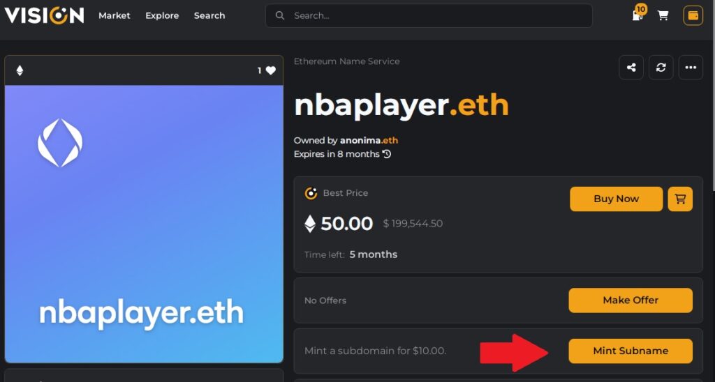 how to register a ens subdomain